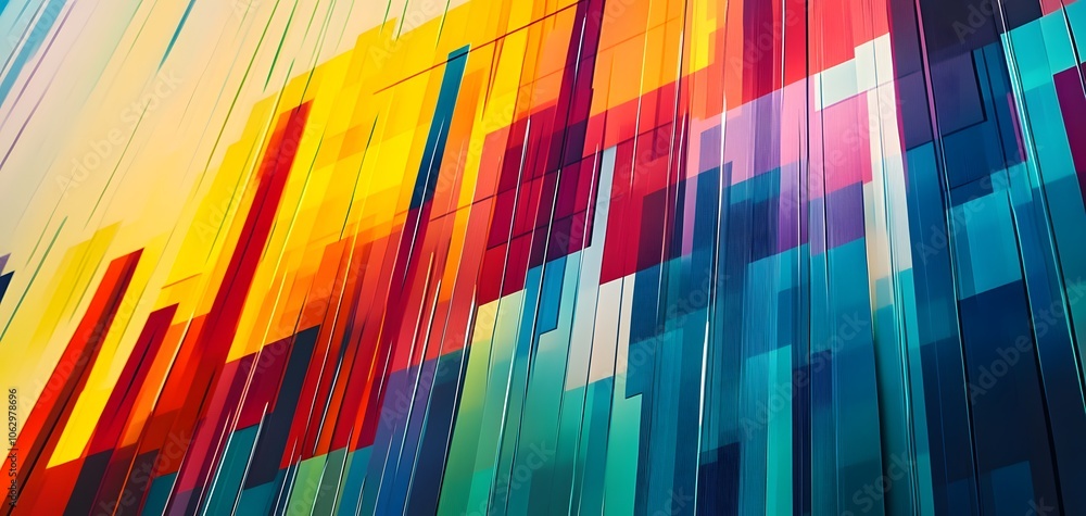 Poster a vibrant abstract artwork featuring bold colors and dynamic lines, creating an energetic and modern