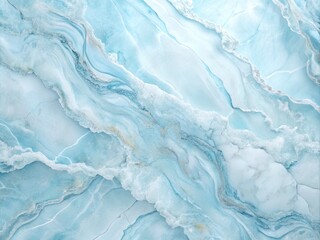 Obraz premium Serene Fluid Marble Effect in Light Blue Tones - Abstract Art, Marble Texture, Blue Aesthetic, Soft Colors, Tranquil Designs, Fluid Art, Modern Decor