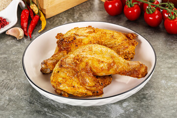 Roasted chicken leg with spices
