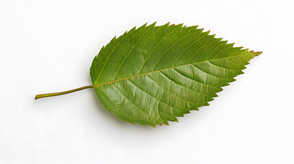Fototapeta premium macro shot of unique green leaf with jagged edges and natural texture