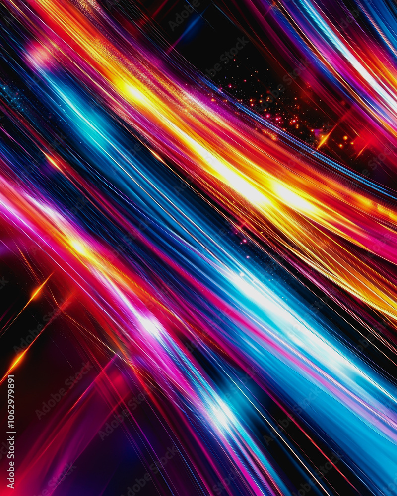 Aufkleber this vibrant digital artwork features a stunning abstract composition of colorful lines and dynamic 