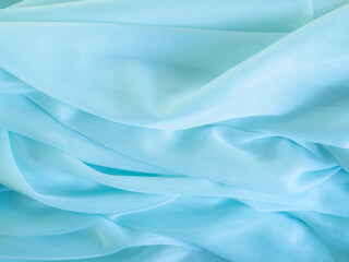 Blue cloth background fabric texture color pattern gradient Silk luxuty textile light banner material fashion satin backdrop blur template display mokcup summer abstract poster line shape wallpaper.
