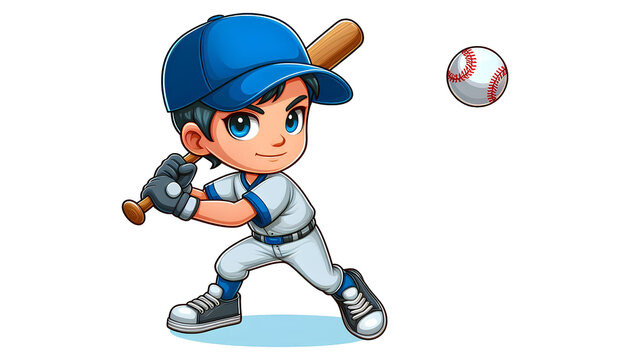 Baseball player in cartoon style