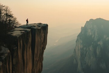 A man who climbed to the top of the mountain, success, goal, purpose, dreams come true