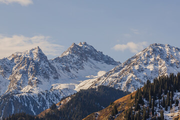 Horizaontal close up snow peak