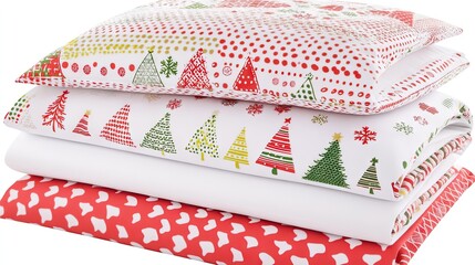 Fototapeta premium Festive Bedding with Holiday Patterns and Colors