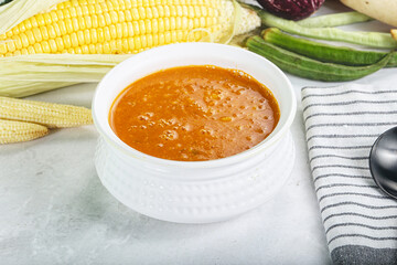 Vegan cuisine - hot tomato soup