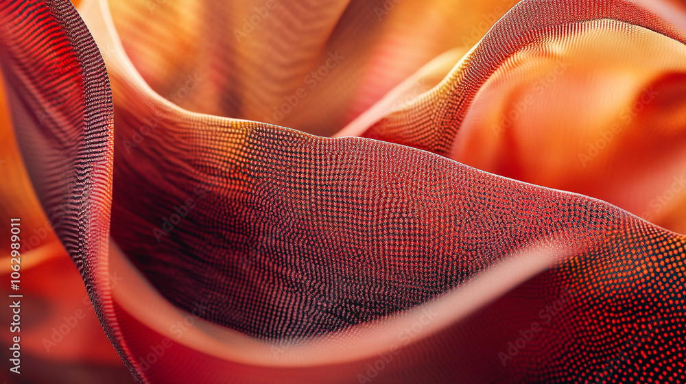 Poster abstract fabric texture showcasing vibrant colors and dynamic patterns in soft focus lighting
