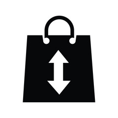 shopping bag icon with sign