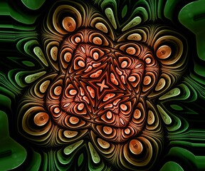 Computer generated abstract colorful fractal artwork