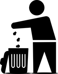 throw trash in the trash bin or warning sign prohibiting littering