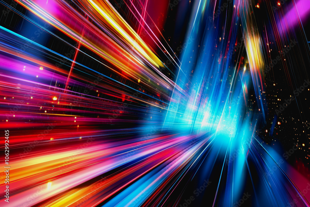 Aufkleber this vibrant abstract digital artwork features geometric blocks and dynamic lines, creating a sense 