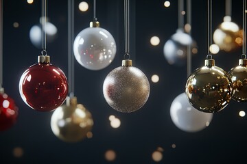 Festive Ornaments and Glimmering Holiday Lights