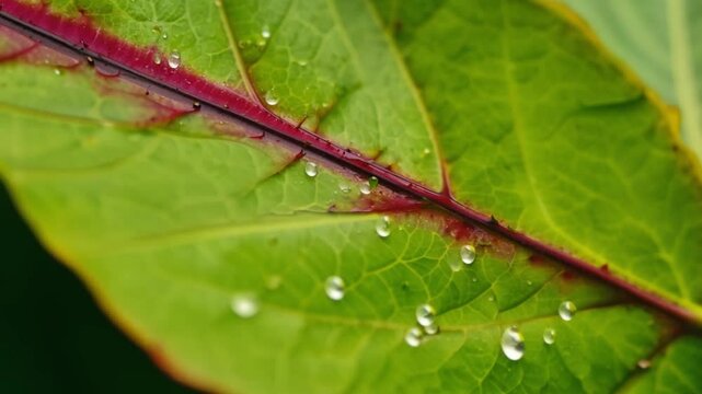 Vibrant Sorrel Leaf Macro: Green and Red Contrast for Organic Themes