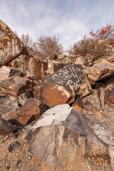 Group of stones in vertical orientation