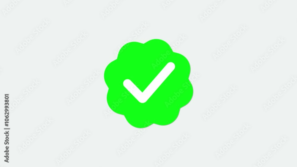 Aufkleber tick mark check animation sign of approved, success, confirm, correct. smooth animation indicating c