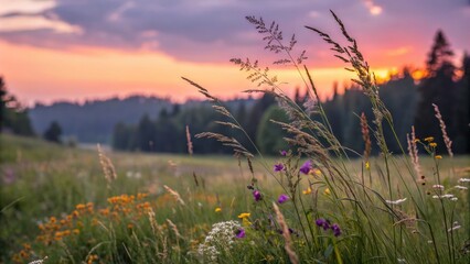 Soft Pastel Hues of Orange, Pink, and Purple Illuminate a Dreamy Abstract Background Landscape