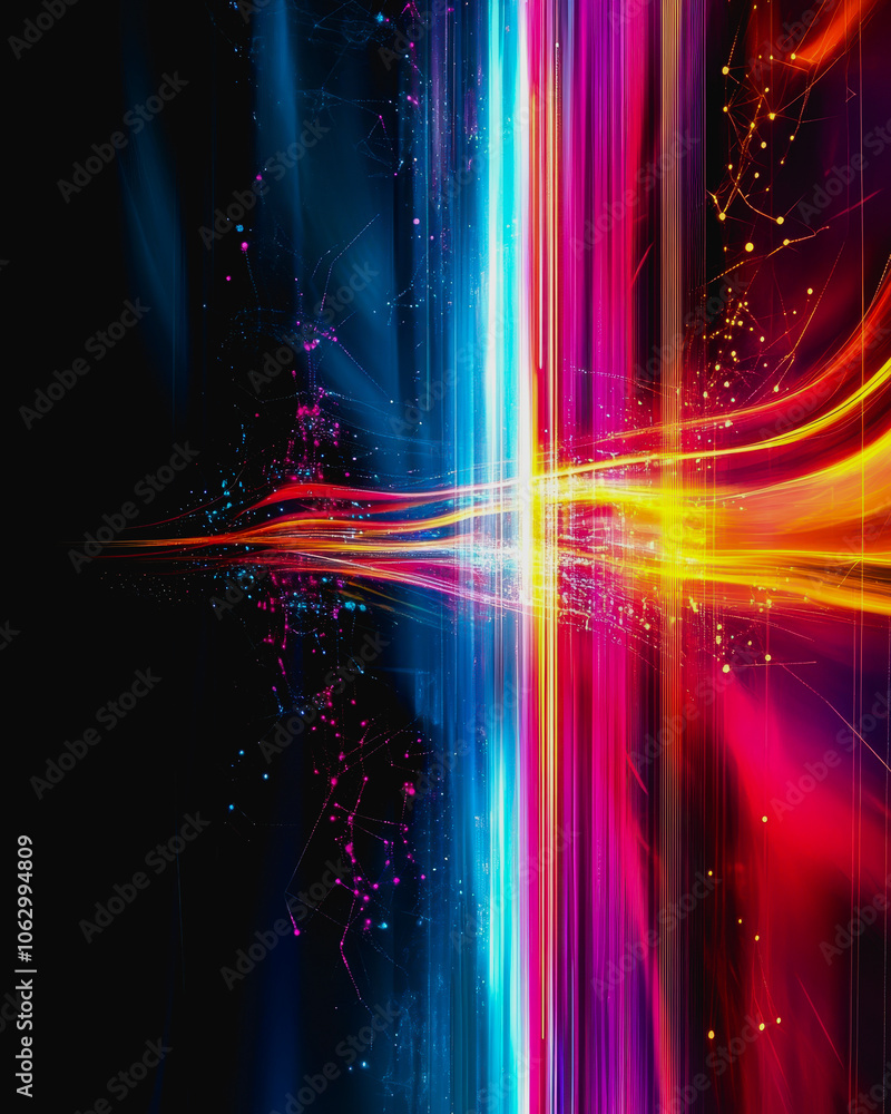 Aufkleber this vibrant abstract digital artwork features geometric blocks of stunning colors, creating a dynam