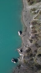 Sgore of lake from high up view