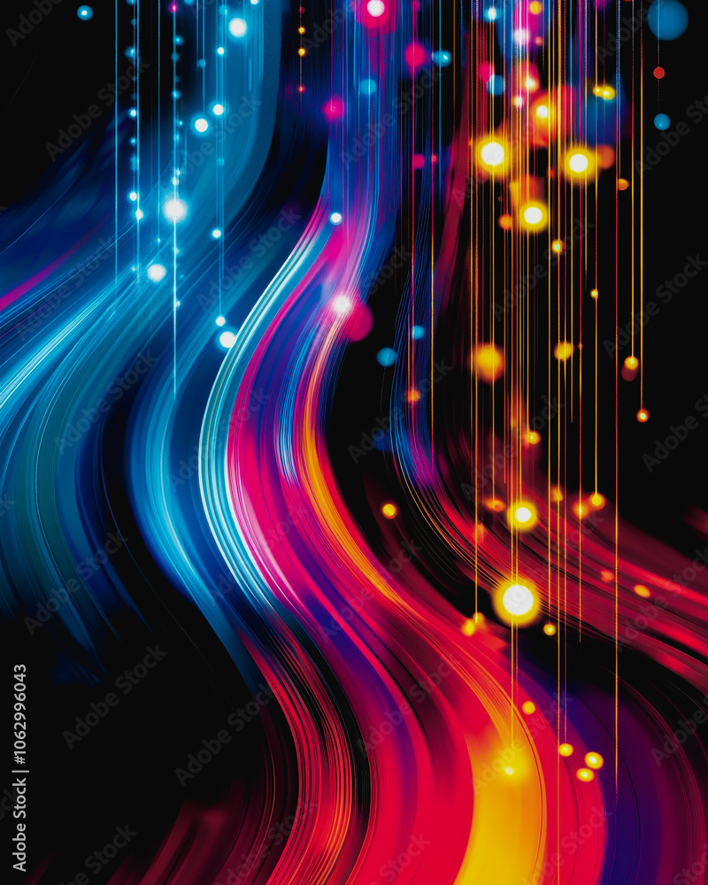 Aufkleber vibrant abstract digital artwork featuring colorful geometric blocks and smooth flowing lines. perfe