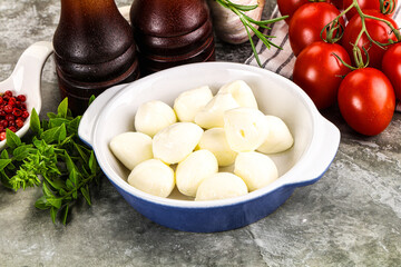 Small mozzarella mini cheese balls