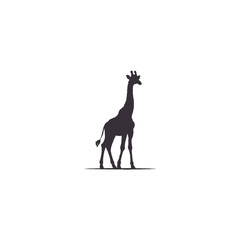 Giraffe silhouette. Giraffe black icon on white background