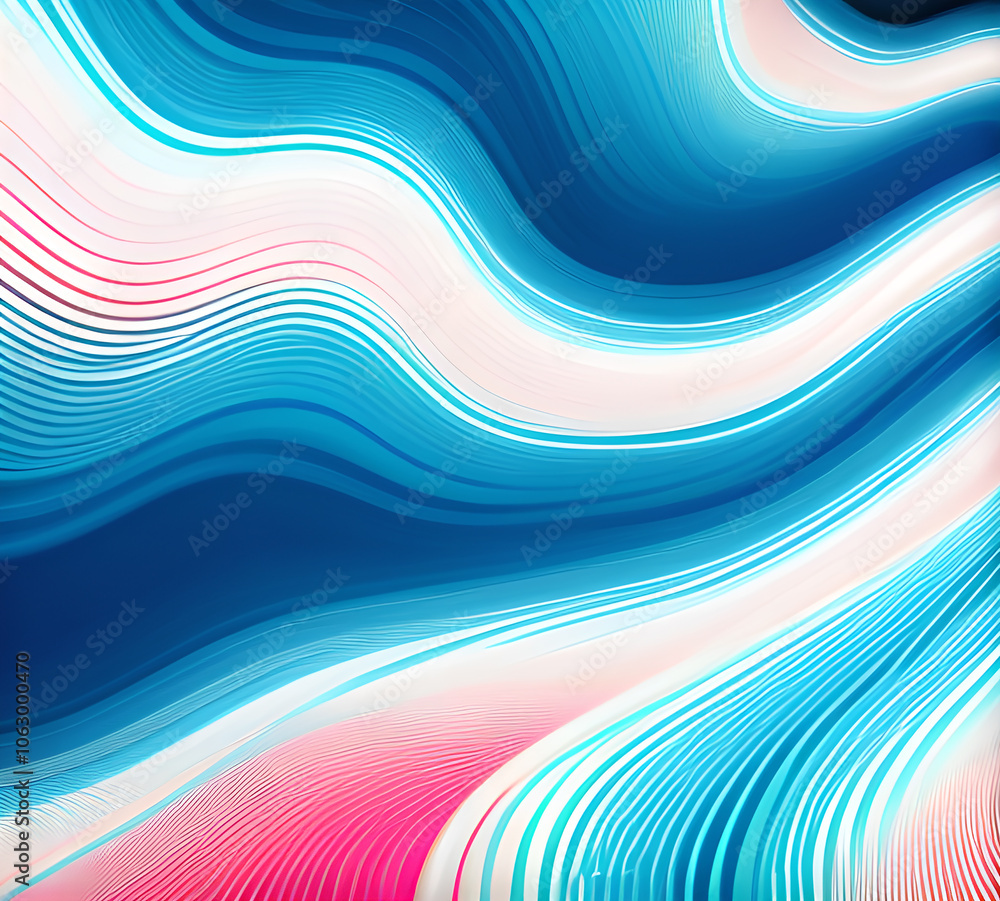 Fototapete blue and colorful wavy dynamic motion graphics. light motion shape curve. wavy banner template. back