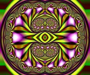 Computer generated abstract colorful fractal artwork