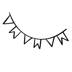 4th of July, Independence Day, Fourth of July, poster with USA flag doodle.