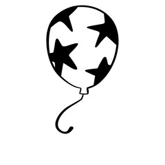 4th of July, Independence Day, Fourth of July, poster with USA flag doodle.