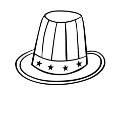 4th of July, Independence Day, Fourth of July, poster with USA flag doodle.