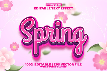 Spring editable text effect in new modern trend style