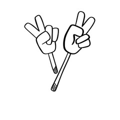 4th of July, Independence Day, Fourth of July, poster with USA flag doodle.