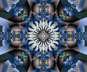 Computer generated abstract colorful fractal artwork