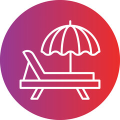 Beach Bed icon style