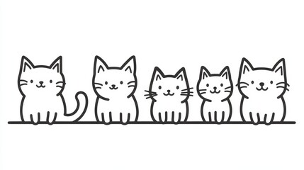 Obraz premium A drawing of cats sitting together