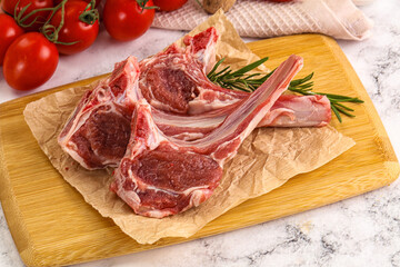 Raw Rack of Lamb for cooking