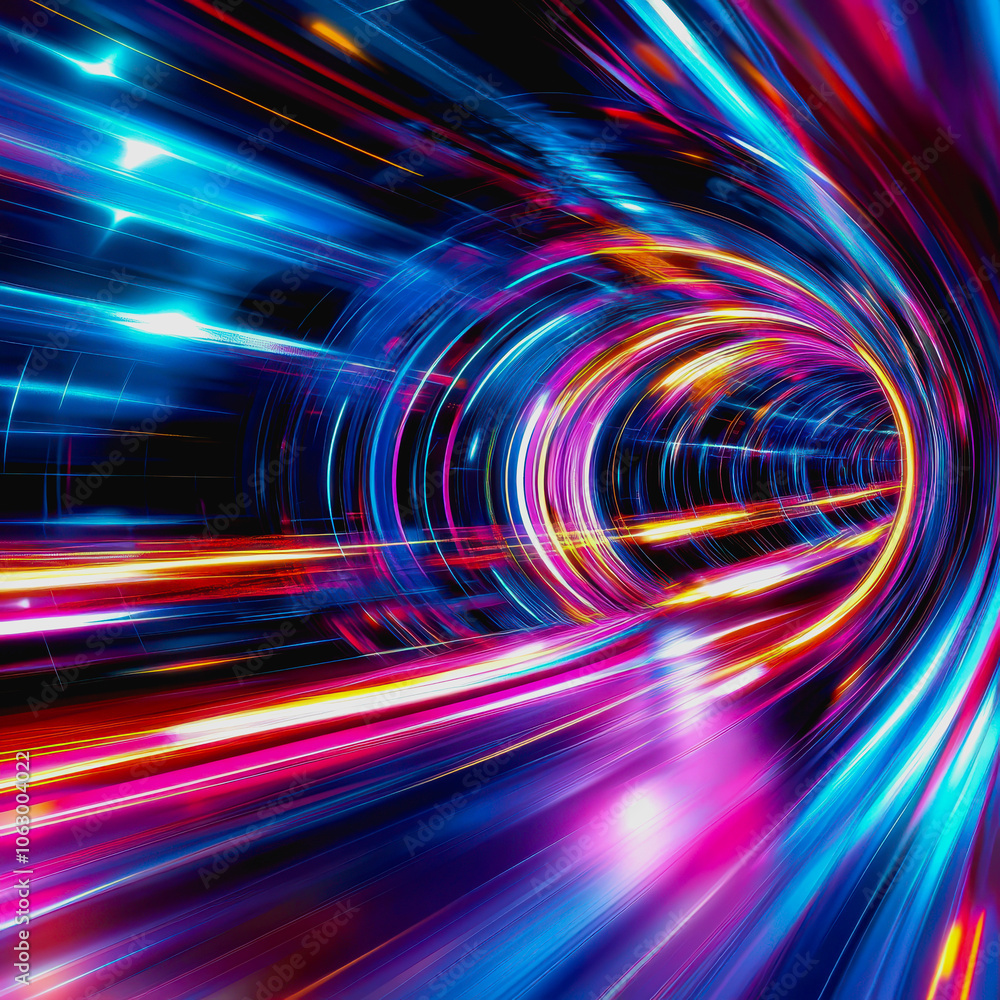 Aufkleber captivating futuristic digital interface featuring vibrant neon colors and glowing elements, creatin