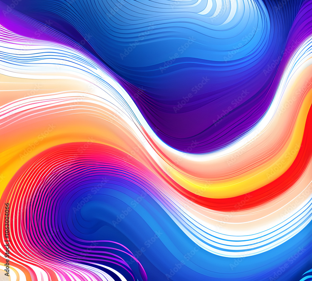 Fototapete blue and colorful wavy dynamic motion graphics. light motion shape curve. wavy banner template. back
