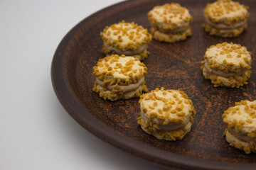 Close-up of mini cookies with nuts