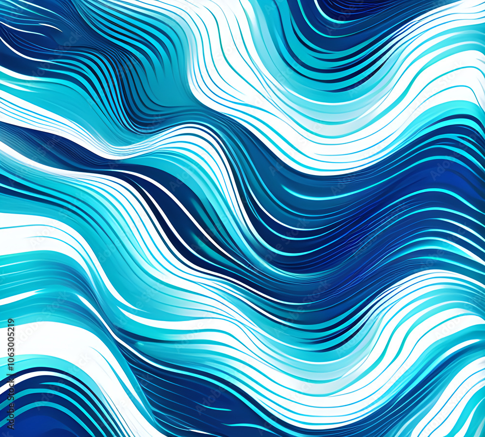 Fototapete Blue and colorful wavy dynamic motion graphics. light motion shape curve. wavy banner template. background texture, neat cracks, 8k quality. generative ai	