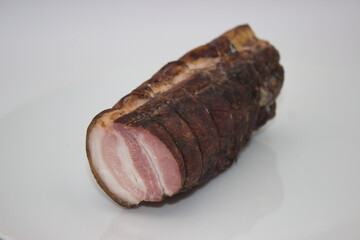 Rustic smoked pork loin with tender, juicy slices