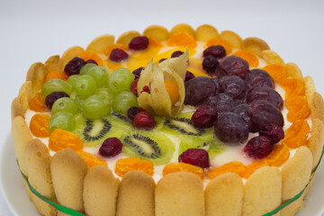 Colorful Fruit Tart Close-Up with Fresh Berries
