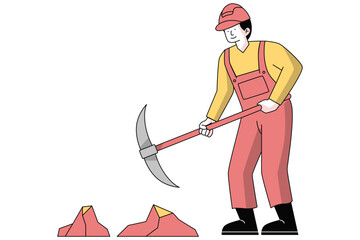 Male Miner Illustration