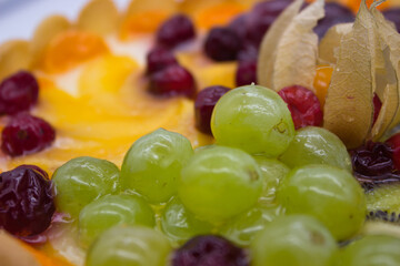 Colorful Fruit Tart Close-Up with Fresh Berries