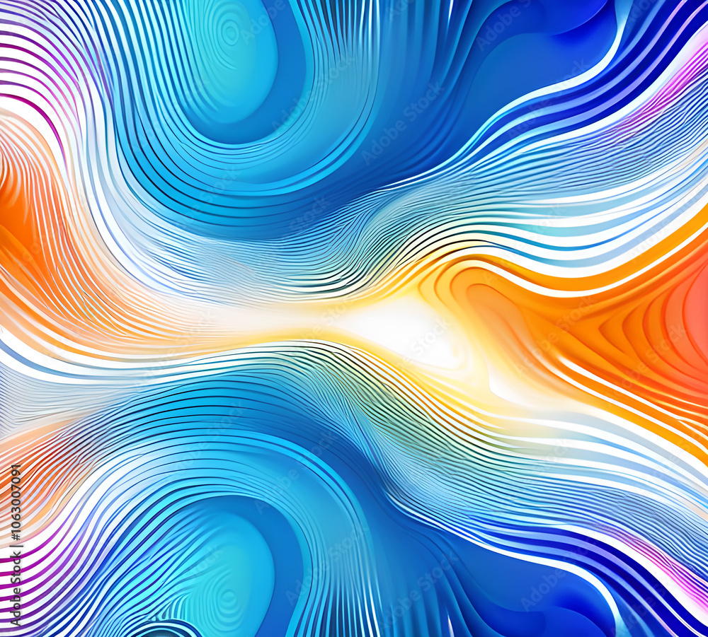 Aufkleber blue and colorful wavy dynamic motion graphics. light motion shape curve. wavy banner template. back
