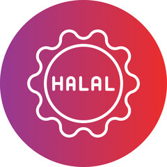 Halal Sign icon style