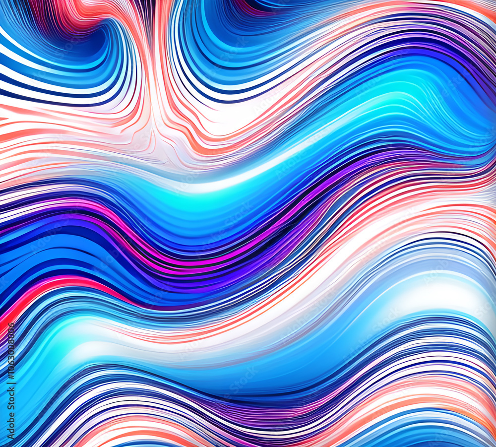 Aufkleber blue and colorful wavy dynamic motion graphics. light motion shape curve. wavy banner template. back