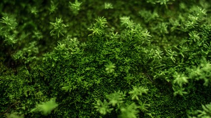 Obraz premium A Close-Up View of Lush Green Moss in a Forest