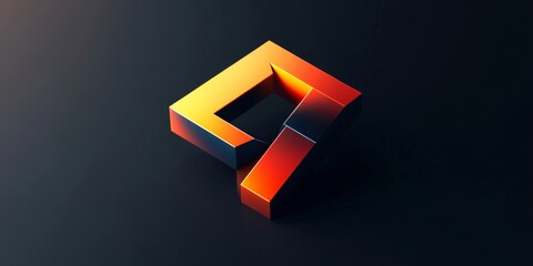A cool logo with a 3D look, featuring a single capital letter.